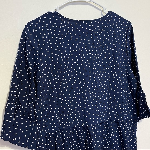 NWT Blue and White Polka Dot Ruffle Dress Women Size Small - Picture 7 of 14